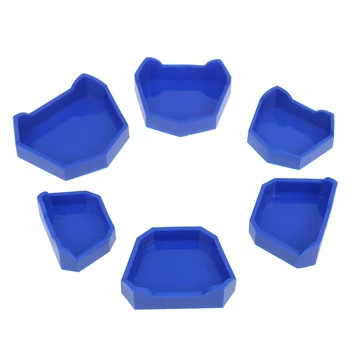 

New 6Pcs/set Dental Model Base Set Dental Mold Plaster Base Denture Tray Dental Lab Former Base Kit Oral Hygiene Care 3 Sizes