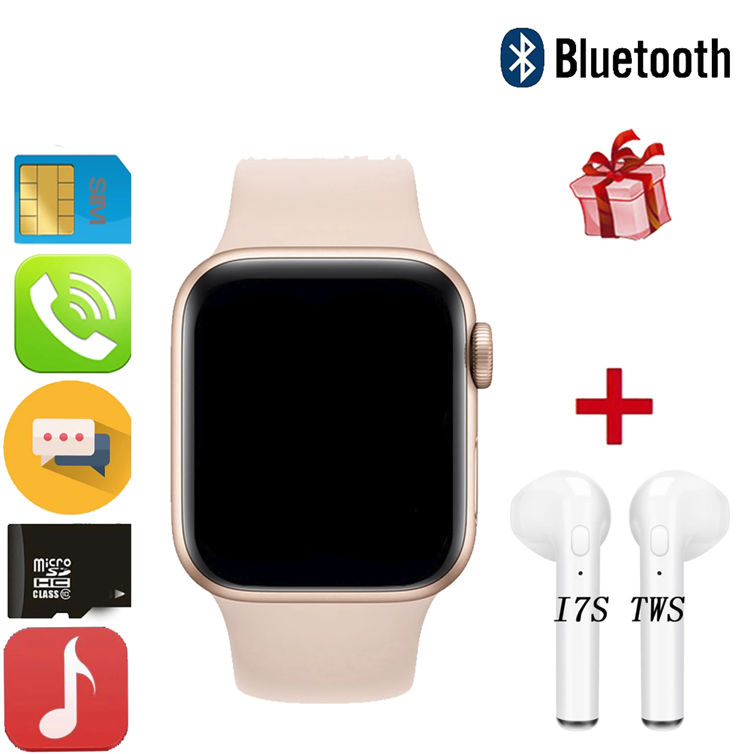 Nuevo C6 reloj inteligente de serie 6 hombres mujeres C500 Smartwatch Bluetooth Sim llamada TF Tarjeta de la música para Android IOS de Apple teléfono