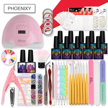 Маникюрный набор, набор для нейл-арта с 36 Вт/48 Вт/80 Вт, светодиодный светильник для сушки ногтей, дизайн с инструментами для ногтей, электрическая дрель для ногтей, все для маникюра