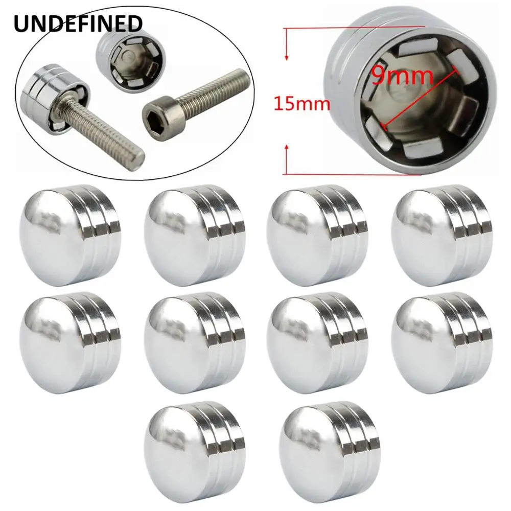 Motorcycle Bolt Head Cap Schrauben Topper Cover 9mm 11.5mm 12.5mm For Harley Sportster Touring Dyna Softail Twin Cam Chrome