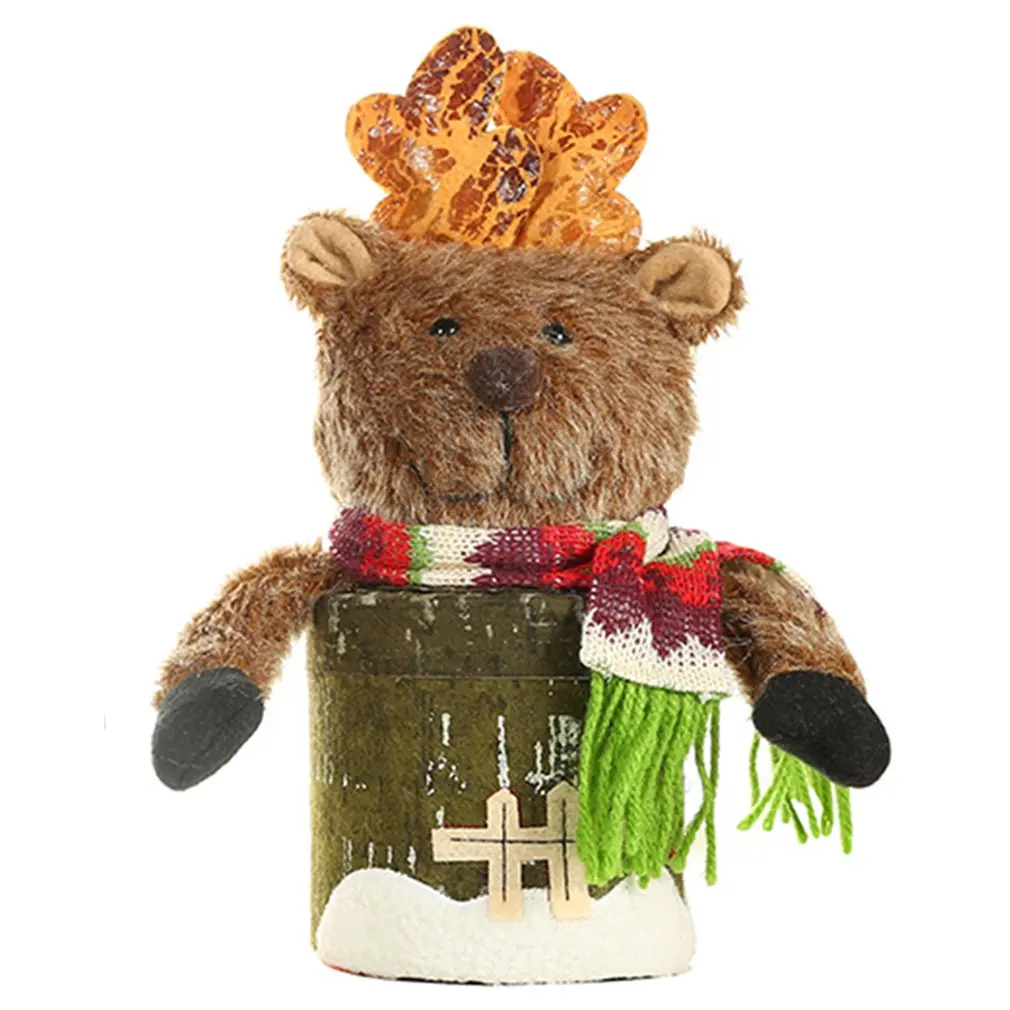 Оливковый Christmas Candy Cans Bark Paper Candy Box Cartoon Doll Creative Candy Cans Christmas Decorations Old Man Snowman Deer - Цвет: Оливковый