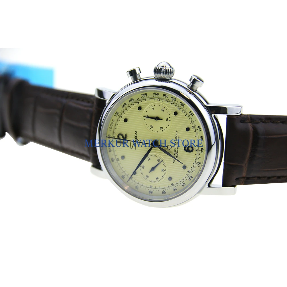 

Sugess Mens Watch Mechanical Chronograph Pilot 1963 Dress Watch Dress Seagull Movement St1901