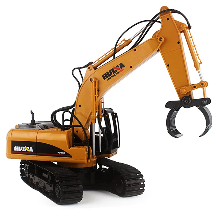 

16CH RC Alloy Log Grabbing Machine With Independent Arms RC Log Grabber 360 Degree Spin Tank Tread Trunk HUINA 1570 1:14 2.4GHz