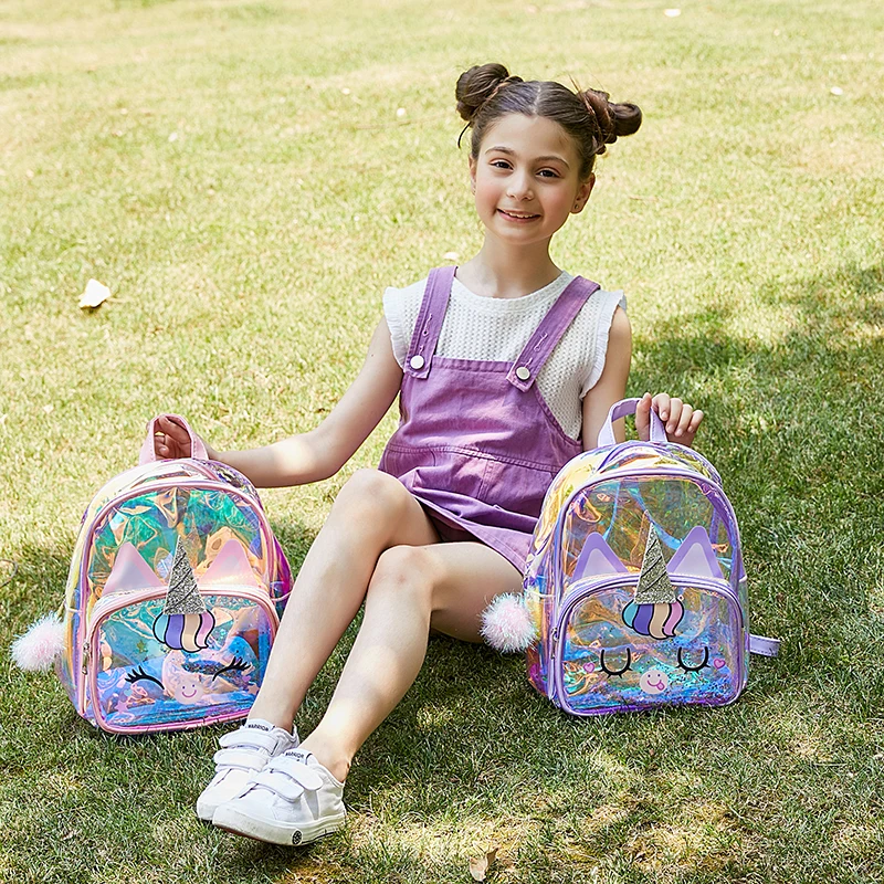 Hologram Transparent Unicorn Backpacks For Girls