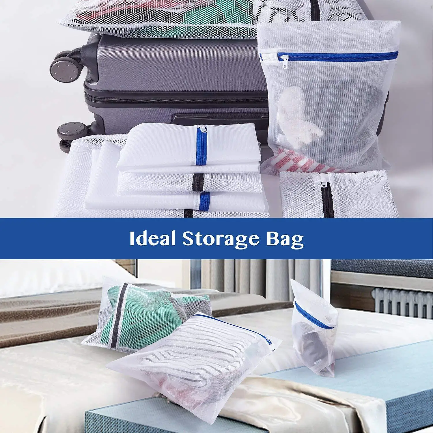 15 Size Mesh Laundry Bag Polyester Laundry Wash Bags Coarse Net Laundry Basket Laundry Bags for Washing Machines Mesh Bra Bag