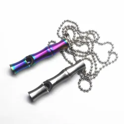 Sifflet pour l'extérieur en acier inoxydable 54MM, outils d'auto défense, de survie, d'urgence 