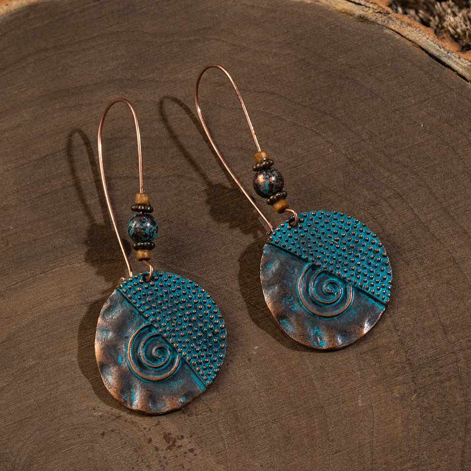 Vintage Ethnic Long Metal Leaf Big Drop Earrings for Women 2019 Bohemian Geometric Tassel Fringe Stones Women's Earring Jewelry (22)