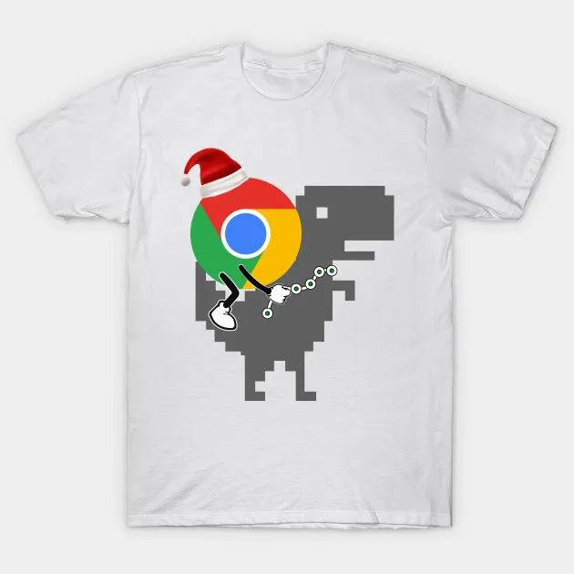Men t shirt Christmas Chrome Dinosaur 