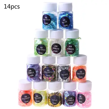 

Colorful Shell Paper Sugar Broken Pieces Nail Art Decor Jewelry Filling Material Q0KE