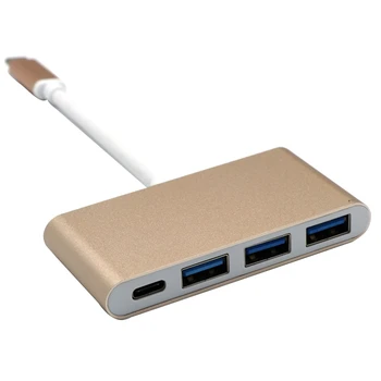 

New 4 in 1 Aluminum Alloy USB-C TYPE-C to USB 3.0 + PD (Charging) USB HUB Adapter Integrator for Mac book / Matebook