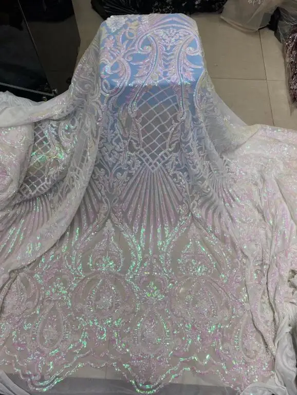 

sequins tulle mesh lace fabric high quality african net lace fabric J-566823