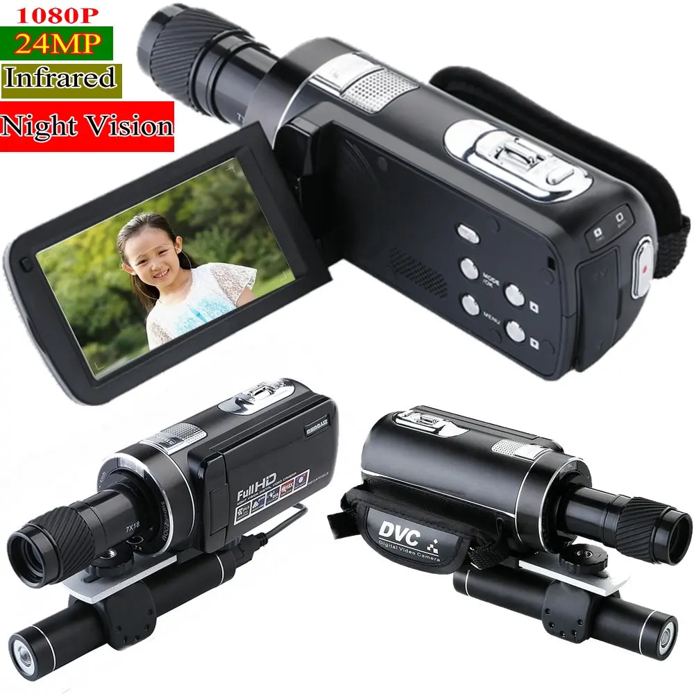 1000 м 24MP цифровая инфракрасная камера ночного видения 3 дюймовый ЖК экран 10X 16X 1080P HD