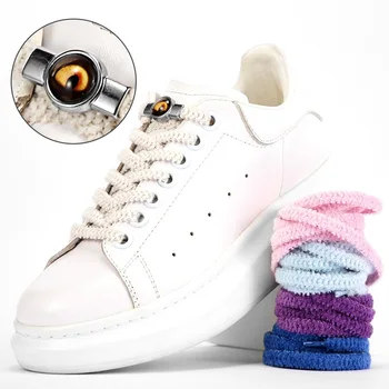 

Cute cat's eye Plush elastic shoelace, suitable for children's and adults' casual shoes, canvas shoes and other lazy shoelaces,
