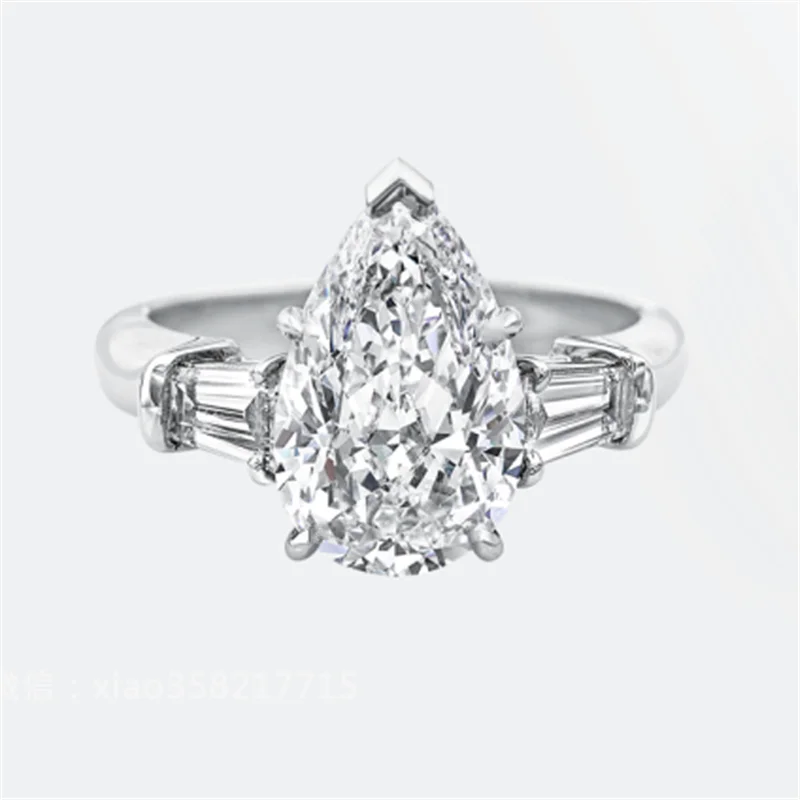 choucong Statement Promise Ring Pear cut 8ct AAAAA cz 925 Sterling Silver Engagement Wedding Band Rings for women Party Jewelry
