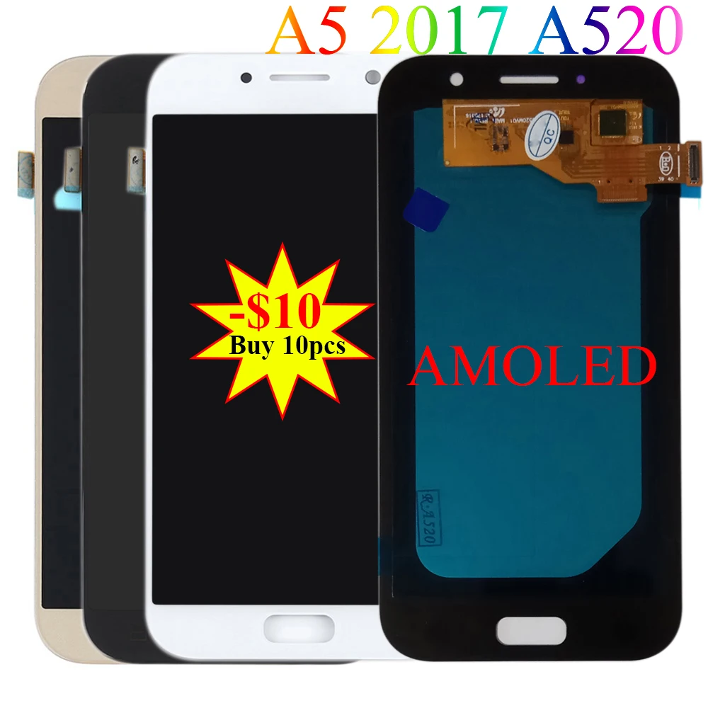 

Super AMOLED 5.2" For SAMSUNG Galaxy A5 2017 A520 SM-A520F LCD Touch Screen Digitizer Replacement Display Assembly Repair Parts