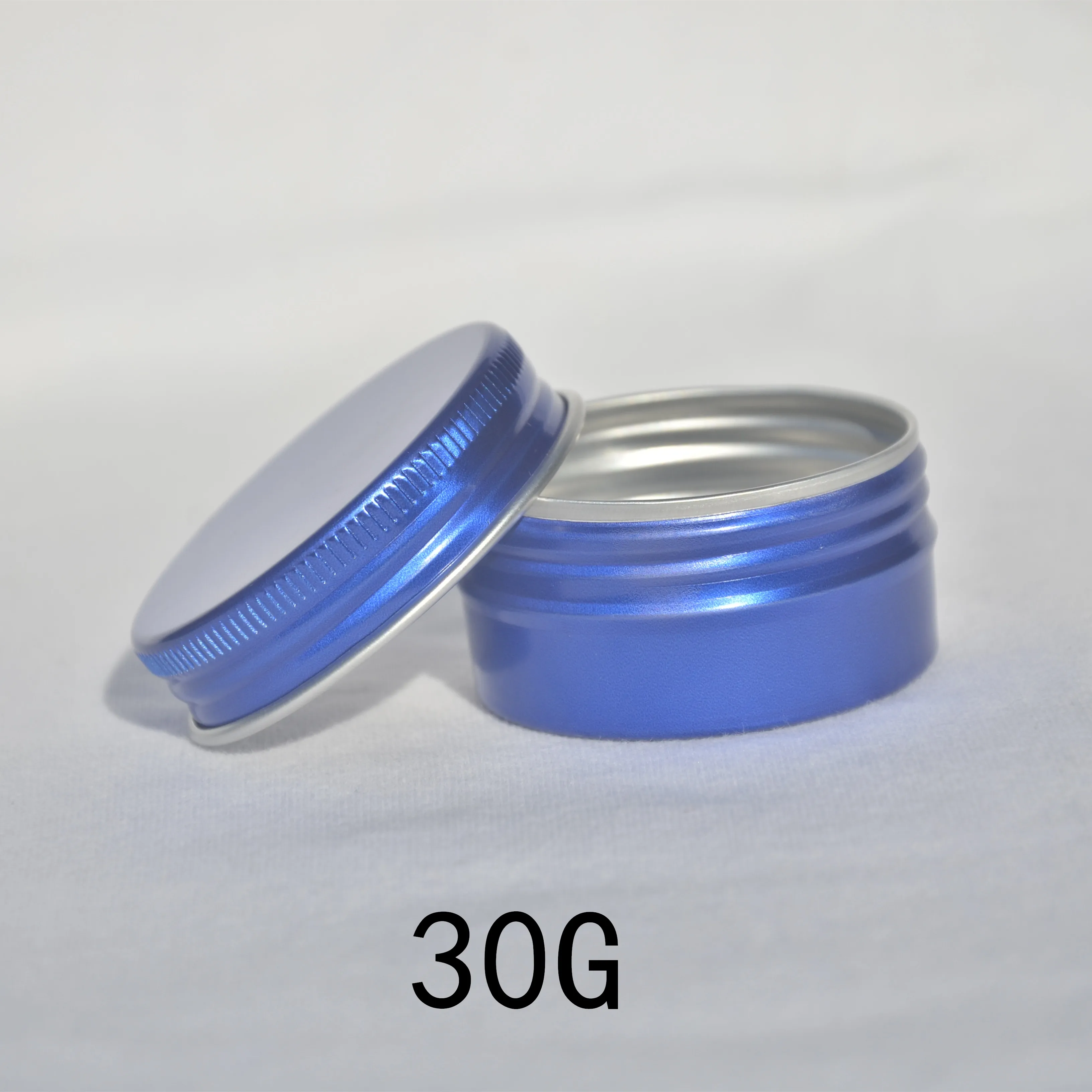 

30g Blue Small Tea Metal Cans Sealed 30ml Makeup Cream Lips Oil Hair Wax Box Aluminium Jars Beauty Cosmetic Containers 50pcs/lot