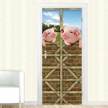 

3D Step Door Sticker New Decals Mural DIY Little Lovely Pig Selfadhesive Waterproof Wallpaper Poster Renovation For Home Decor