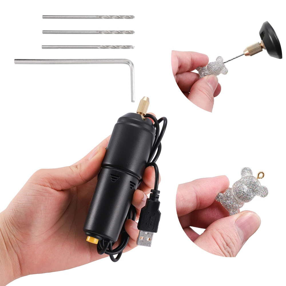 1 Set 3 Drills Jewelry Tools Mini Electric Drill Handheld For Pearl