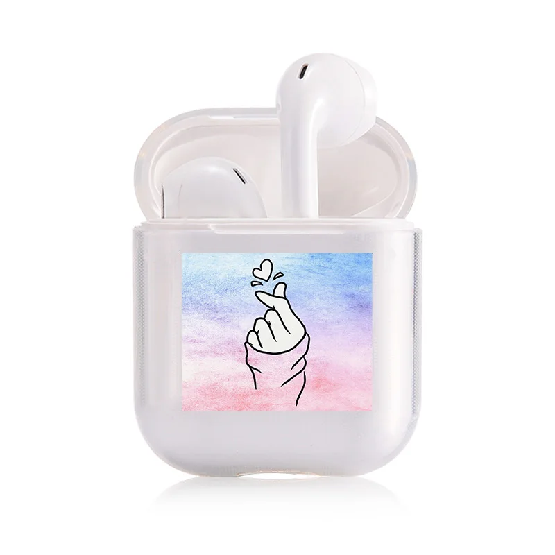 Жесткий мультфильм милые наушники чехол для Apple airpods 1 чехол PC роскошный защитный чехол прозрачный Air Pods чехол для Airpods 2 - Цвет: I300211