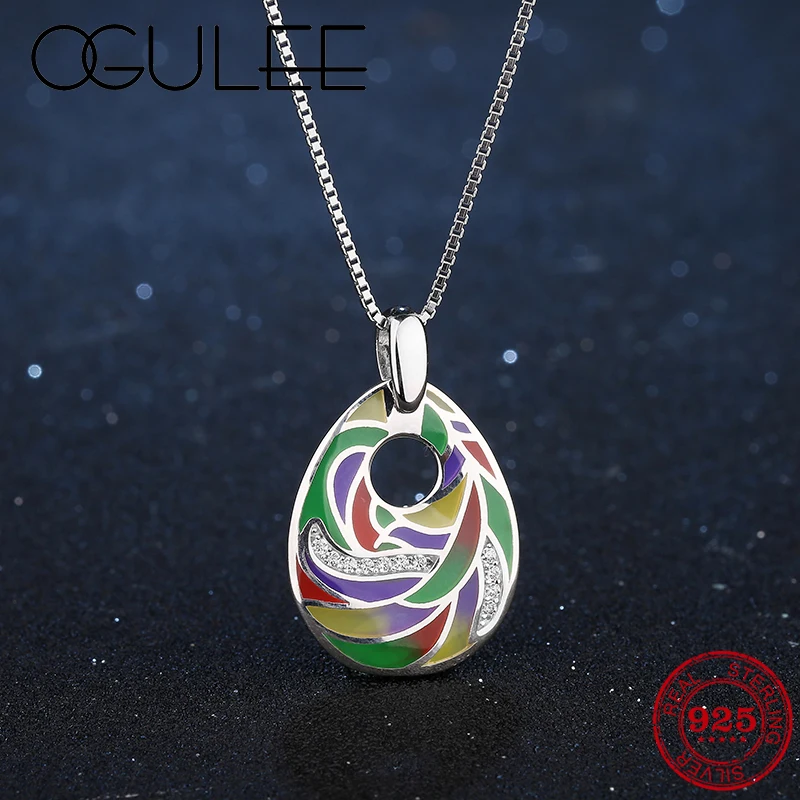 Подвеска для женщин 2020 горячие продажи красочные радужные круглые 925 пробы
