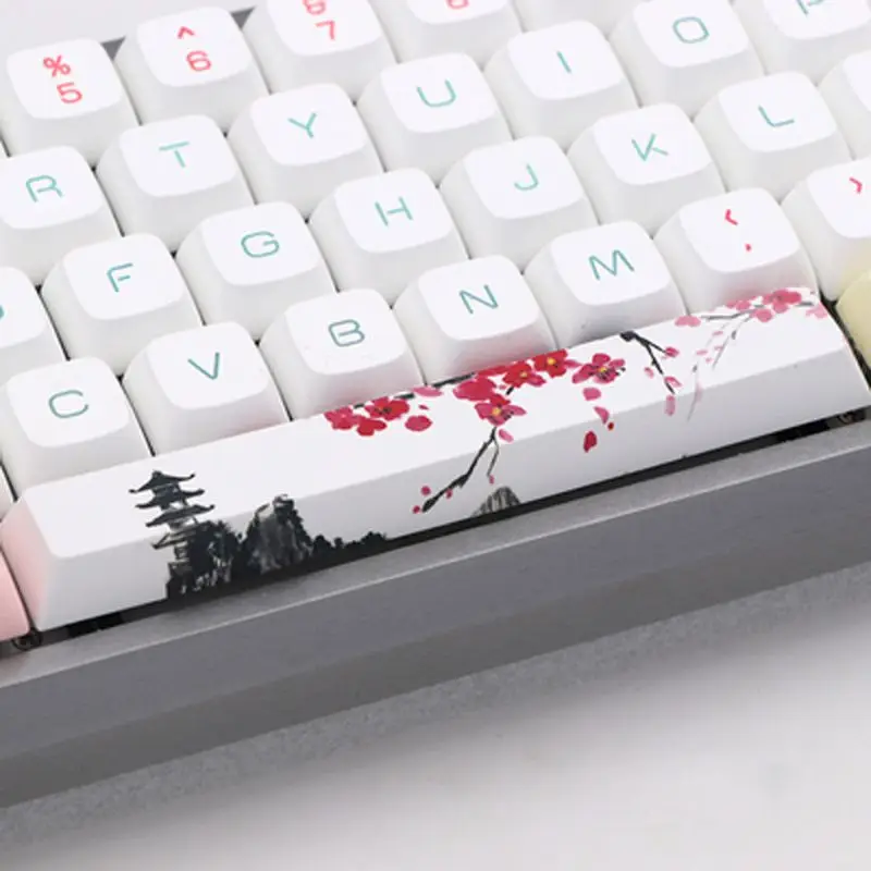 Заменить пробел Keycap PBT пять Сторон краситель подложка пробела 6.25U Вишневый