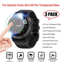 3 - Pack Premium 9H Tempered Glass Screen Protector Film - Transparent - Tempered Glass (For fenix 6 Pro)