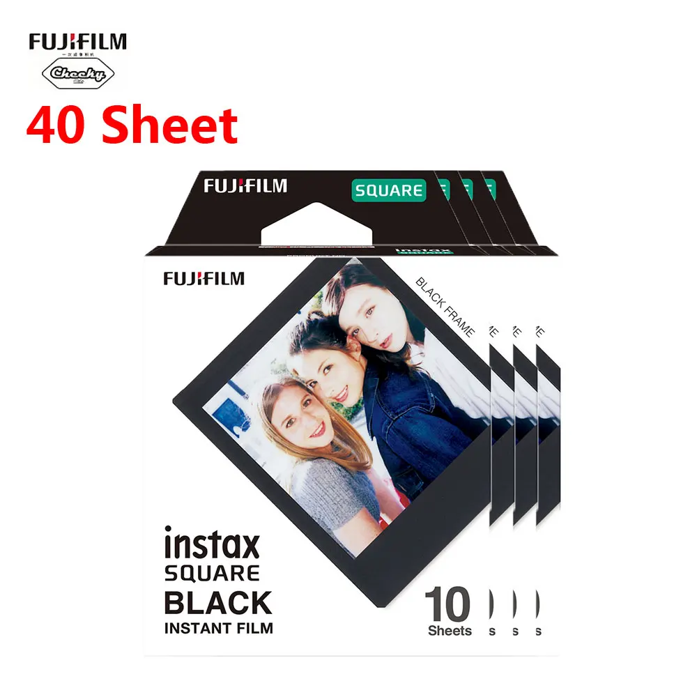10 20 30 40 50 60 80 листов Fujifilm Instax Mini пленка мини черная мгновенная пленка для Instax Mini квадратная SQ20 SQ10 SQ6 фотобумага - Цвет: 40 Sheets