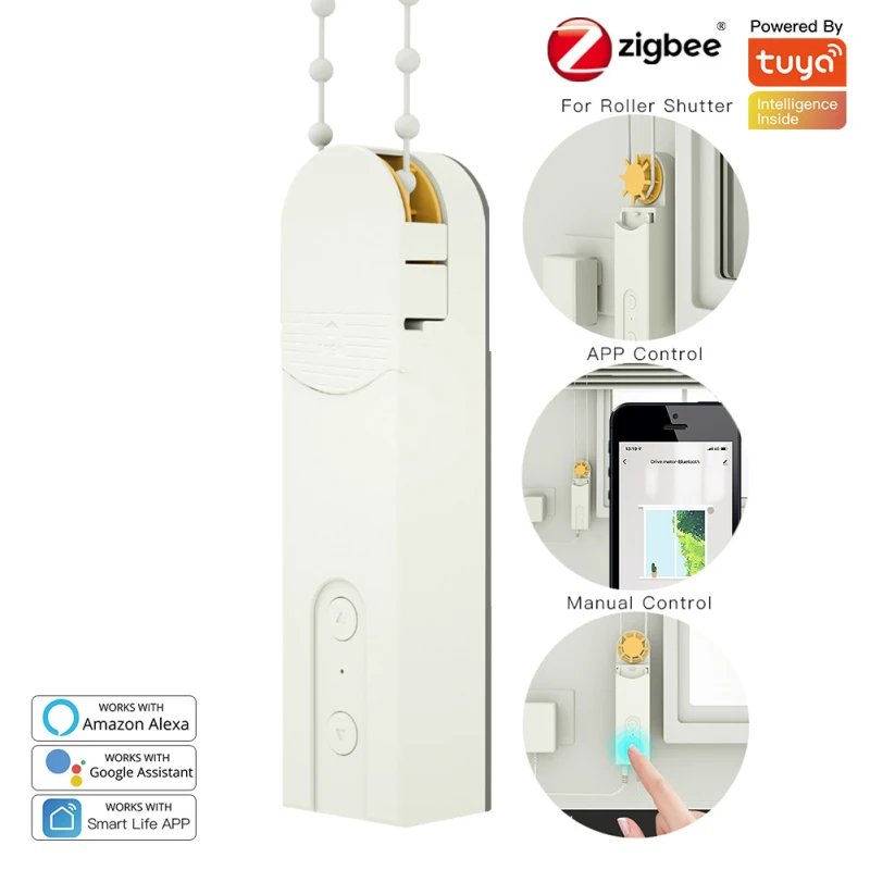 ZIGBEE Smart Rope Motor Mobile APP Mode Setting Timed Switch Roller Blinds Work With Alexa Google Home Smart Home Accessory