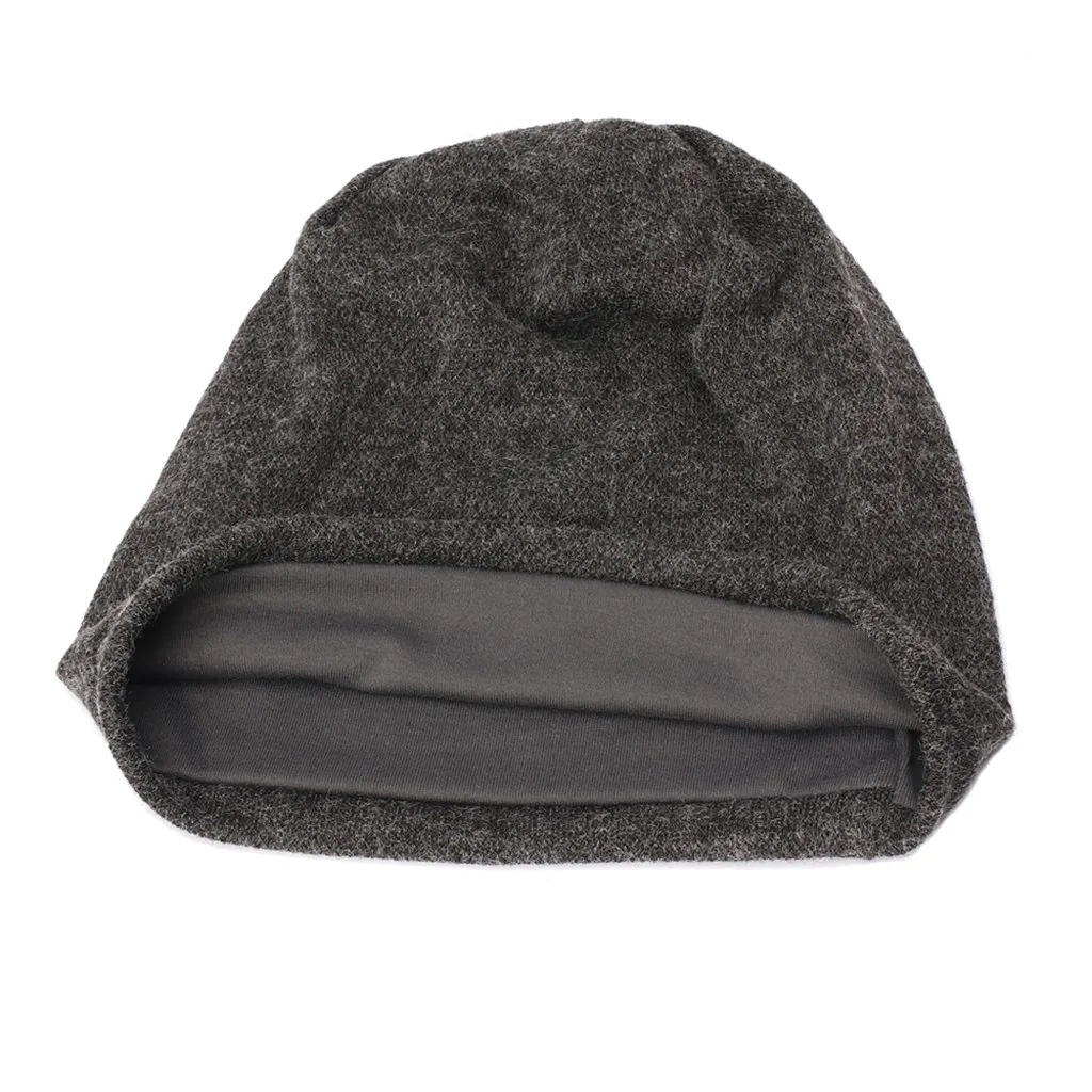 Шапка с капюшоном для мужчин и женщин, мешковатая теплая вязаная ...