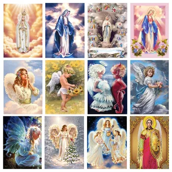 

Full Drill 5D DIY Diamond Painting Virgin Mary Embroidery Cross Stitch Full Drill Handmade Church Paintings Crystal Art Decor