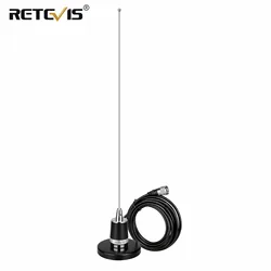 Retevis mr200 antena do carro com base de montagem magnética nmo conector vhf uhf banda dupla 144/430mhz SL16 J para 4m cabo coaxial para rt95