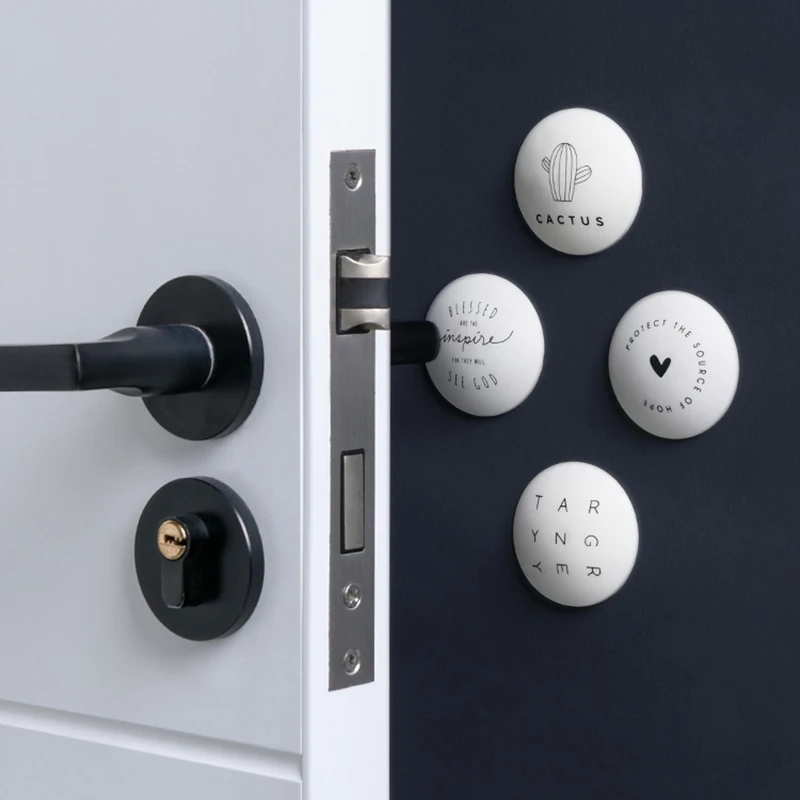 4Pcs/Lot Self-adhesive Door Stopper Doorknob Mute Fenders Lock Protective Pad Door Crash Pad Wall Protector Savor Handle Bumpers