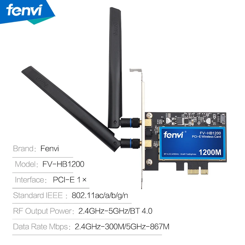 1200Mbps Broadcom BCM94360CS2 Desktop PCI Wireless Adapter WLAN Wi-Fi Card With BT4.0 802.11ac 2.4G/5GHz For Hackintosh Desktop