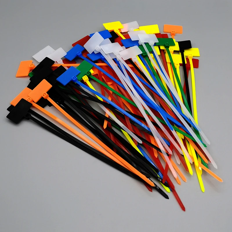 Easy Mark 4*150mm Nylon Cable Ties Tag Labels Plastic Loop Ties Markers Cable Tag self-locking Zip 50pcs