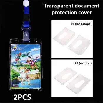 

ID Card Holder Premium Portable Waterproof Transparent Wear-Resistant Enclosed ID Card Cover Install Neck Plastic Case Business
