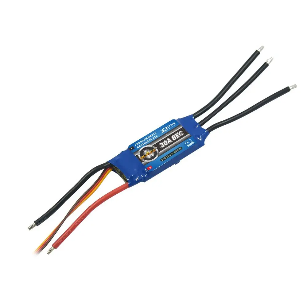 ZTW Beatle Series 2-6s 20A 30A 40A 50A 60A 80A контроллер скорости ESC с Programe картой для радиоуправляемого дрона RC вертолета - Цвет: 30A