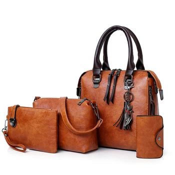 

Women Handbag Luxury Fashion Versatile Large Capacity PU Leather Purse And Top-Handle Chic Composite 4pcs Female Shoulder Bag