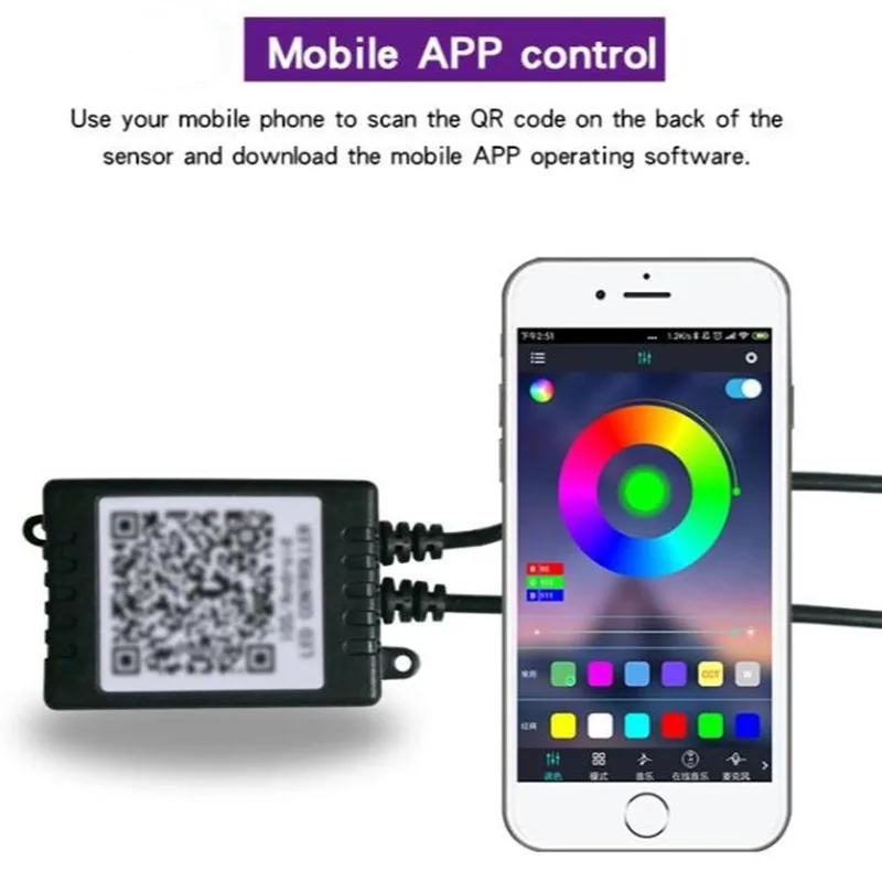 Светодиодный светильник для салона автомобиля атмосферное настроение Rgb