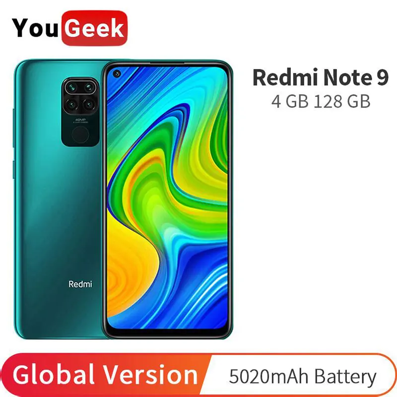 Глобальная версия смартфона Xiaomi Redmi Note 9 4 Гб RAM 128 ГБ ROM MTK Helio G85 Octa Core 48MP 6 53 &quotDotDisplay
