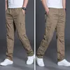 Plus Size 7XL Cargo Pants Men Outwear Multi Pocket Casual Cotton Straight Slacks Pants Military Trousers Overalls Zipper Pants 4