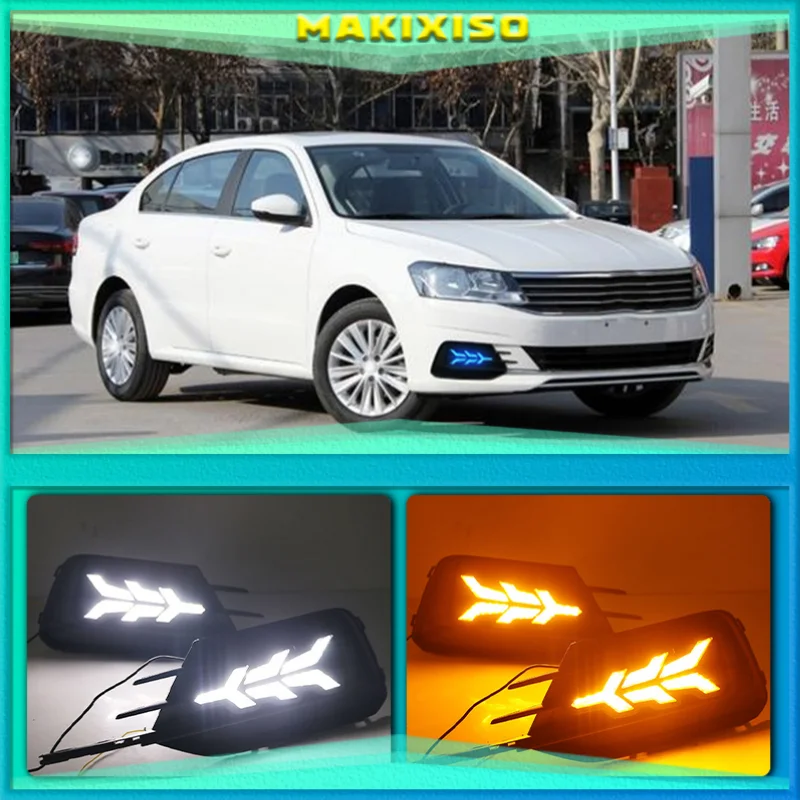 1 Pair Led Drl Daytime Running Light For Volkswagen Vw Lavida 2019 With