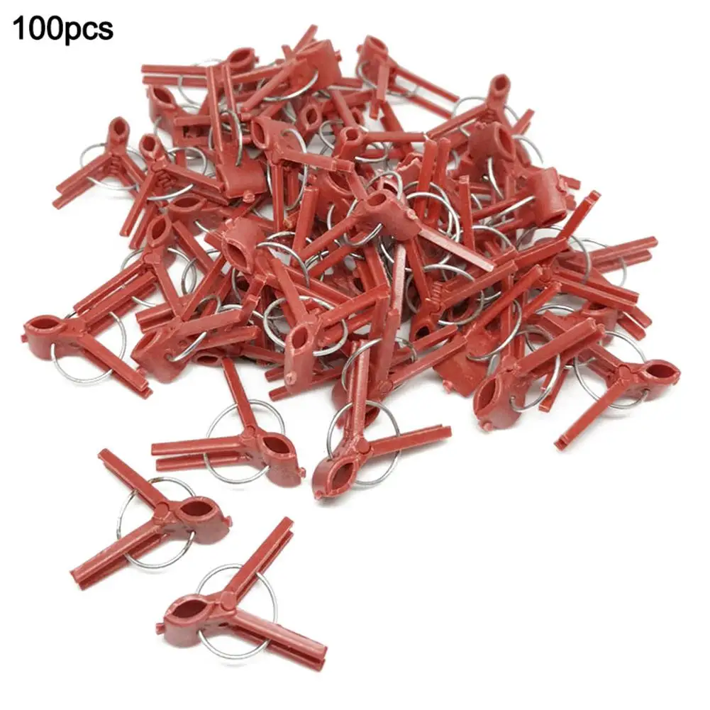 50PCS Plant Grafting Clip Plastic Gardening Tool for Cucumber Eggplant Watermelon Round Mouth Flat Mouth Anti-fall Clamp