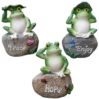 

3x Garden Decor Statue Frogs Outdoor Patio Ornaments Yard Decorations Art Resin 2019 new