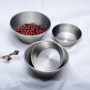 

Silvery Stainless Steel Seasoning Dishes Plates Round Sauce Dipping Dish Container Kitchen Accessories