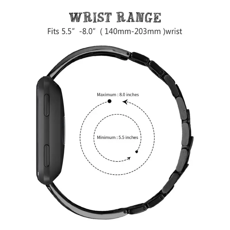New Metal Strap For Fitbit Versa/Fitbit Versa lite Band Women Strap With Pin Screwless Stainless Steel Bracelet Wristbands