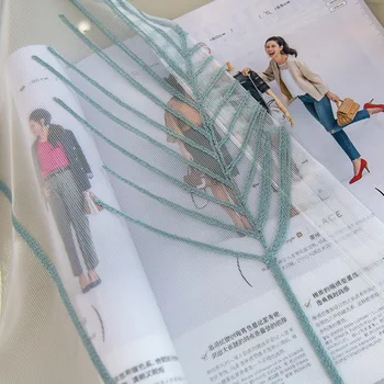 

1Pc Embroidery Window Gauze Pastoral Style Curtains Window Screen Voile Curtain with Hooks (Blue, 100x250cm)