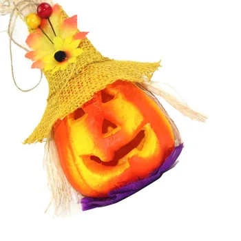 

1pc Halloween Pumpkin Lamp with Scarecrow Hat Pumpkin Party Decorative Table Lamp Light Decoration for Bedroom Club Living Room
