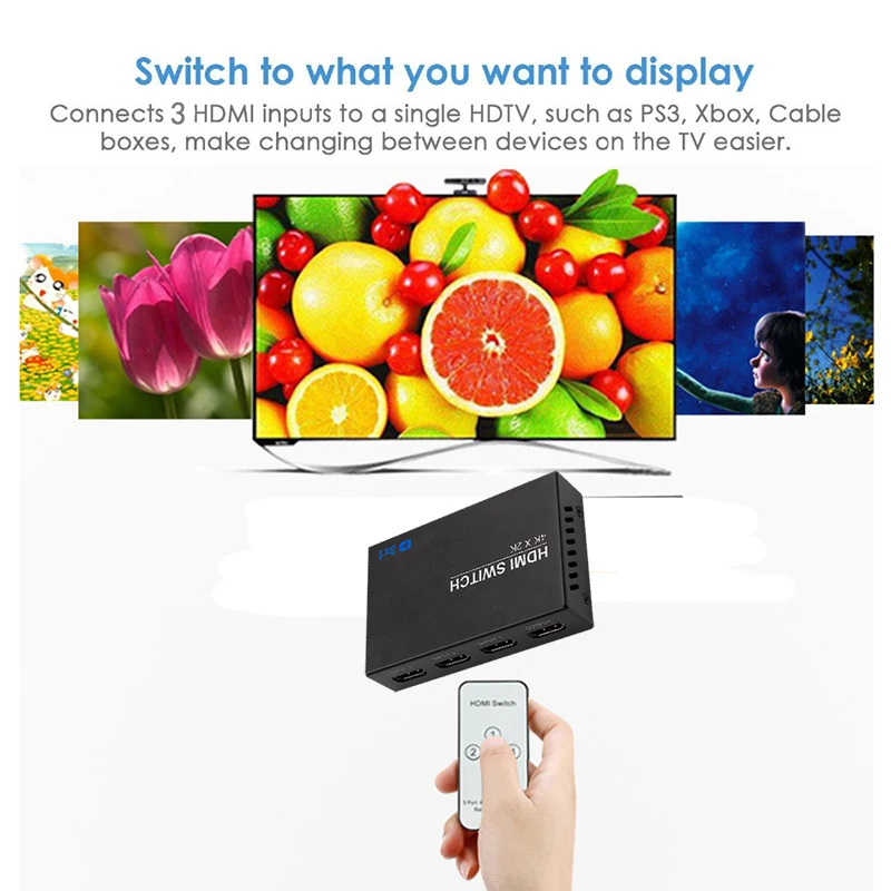 3 порта 4K* 2K 1080P Переключатель HDMI Переключатель Селектор 3x1 разветвитель коробка Ultra HD для HDTV Xbox PS3 PS4 мультимедиа горячая распродажа