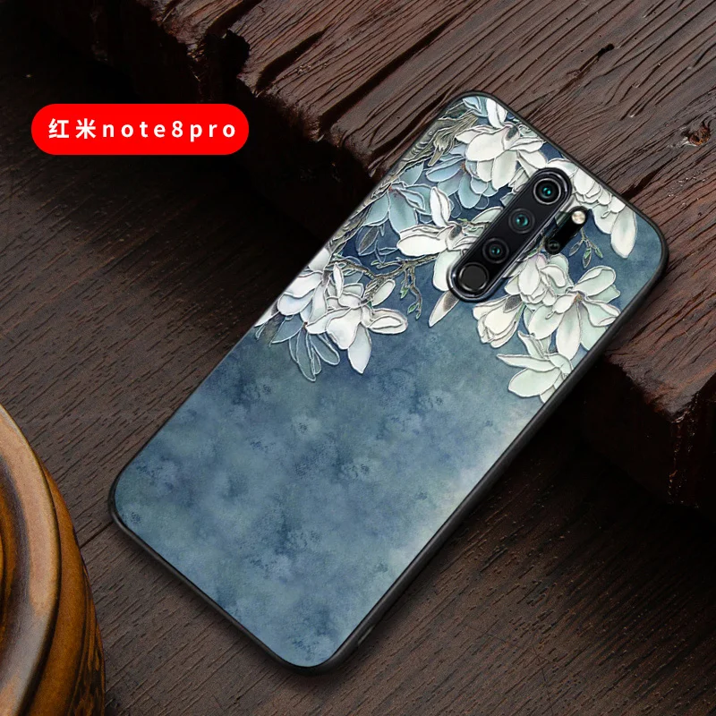 Чехол redmi note8 с тиснением в винтажном Восточно-Азиатском китайском и японском стиле для Xiaomi redmi note 8 pro, чехол с изображением Снежной Горы