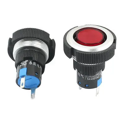

2Pcs DC 12V 22mm Thread Panel Mounting Red Signal Indicator Light Lamp